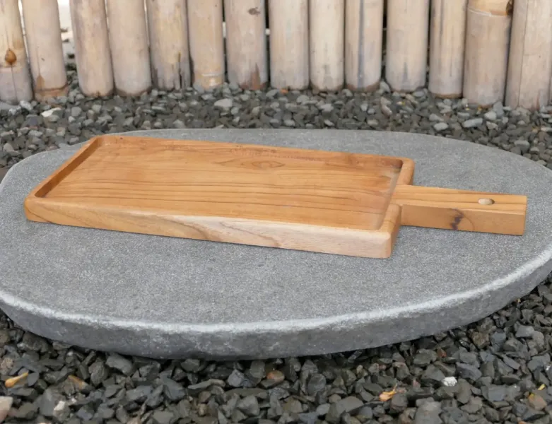 Holztablett, aus Teakholz, 40 x 15 x 2 cm 